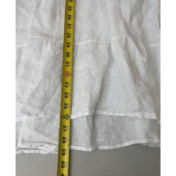 Cottage Coastal Boho Victorian Linen Peasant Dress S Prairie Lounge Italy Patio - Picture 14 of 15